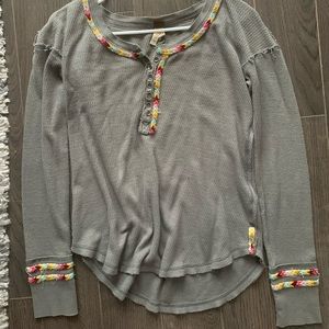 Grey Free People Henley
